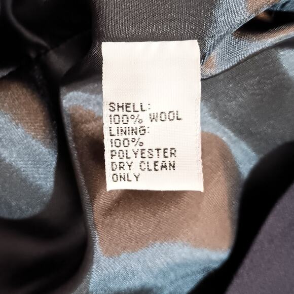 VINTAGE Wool Zip Jacket 6 Classic Dressy Professional Career Office Navy Blue - Picture 9 of 12